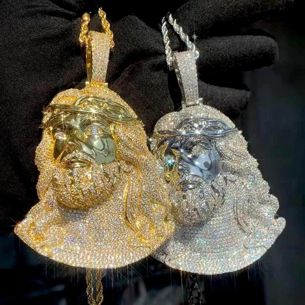 Gold Or Silver Iced Jesus 24inch (choose silver or gold )
